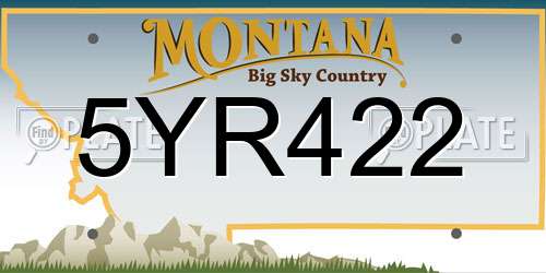 5YR422 Montana License Plate