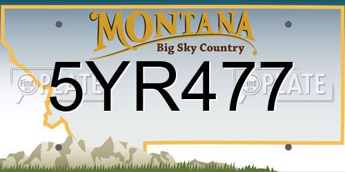5YR477 Montana License Plate