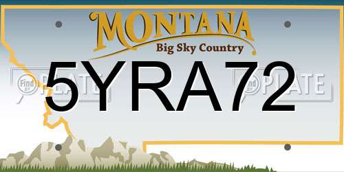 5YRA72 Montana License Plate
