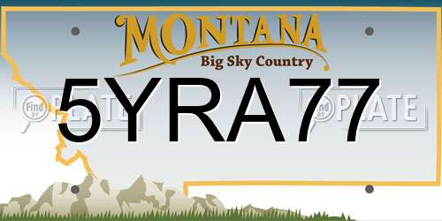 5YRA77 Montana License Plate