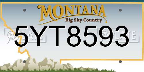 5YT8593 Montana License Plate