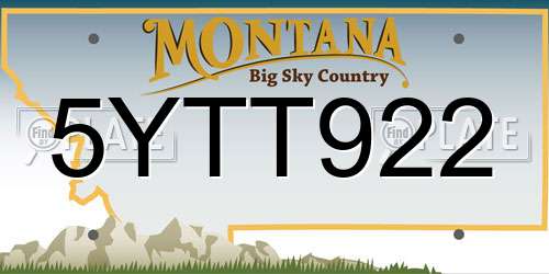 5YTT922 Montana License Plate