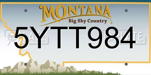 5YTT984 Montana License Plate