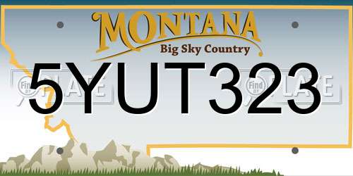 5YUT323 Montana License Plate