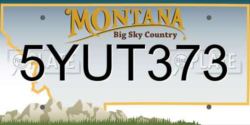 5YUT373 Montana License Plate