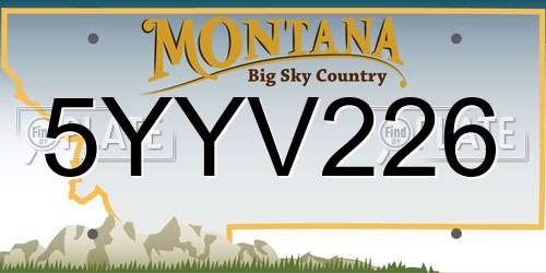 5YYV226 Montana License Plate