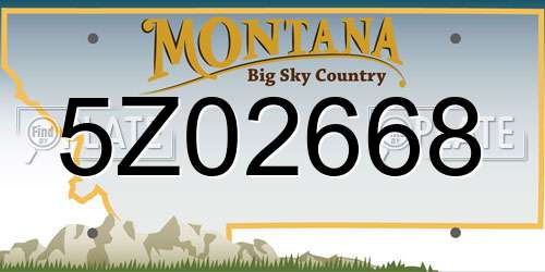 5Z02668 Montana License Plate