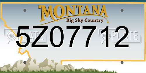 5Z07712 Montana License Plate