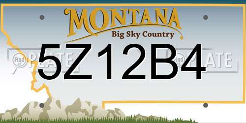 5Z12B4 Montana License Plate