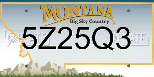 5Z25Q3 Montana License Plate