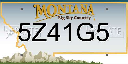 5Z41G5 Montana License Plate