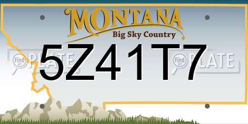 5Z41T7 Montana License Plate