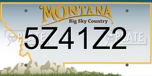 5Z41Z2 Montana License Plate