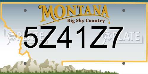 5Z41Z7 Montana License Plate