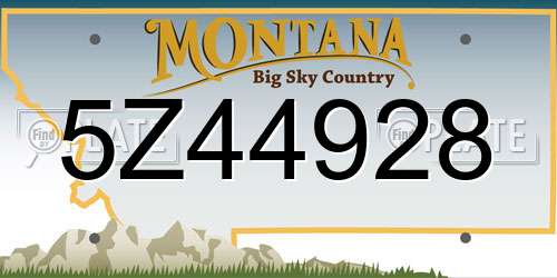 5Z44928 Montana License Plate