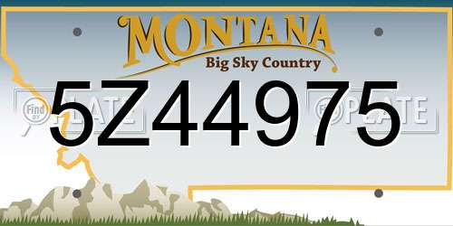 5Z44975 Montana License Plate