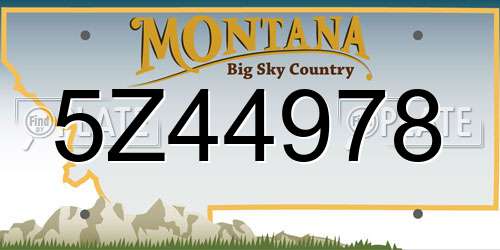 5Z44978 Montana License Plate