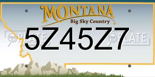 5Z45Z7 Montana License Plate