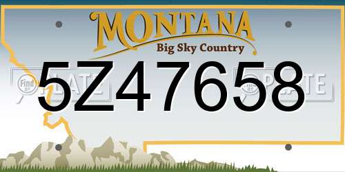 5Z47658 Montana License Plate