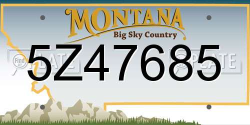 5Z47685 Montana License Plate