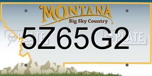 5Z65G2 Montana License Plate