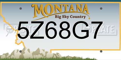 5Z68G7 Montana License Plate