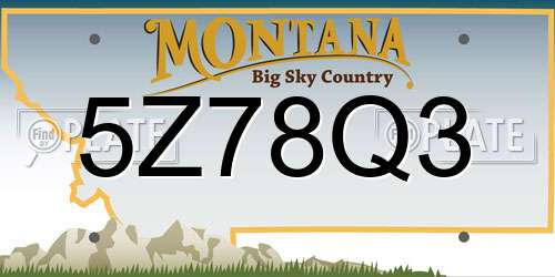 5Z78Q3 Montana License Plate