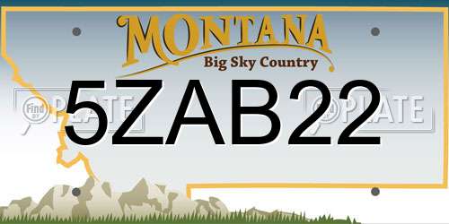 5ZAB22 Montana License Plate