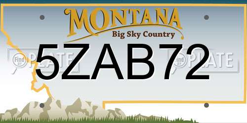 5ZAB72 Montana License Plate