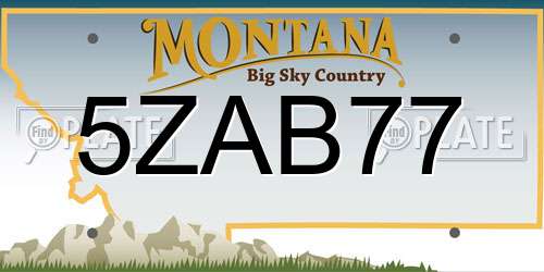 5ZAB77 Montana License Plate