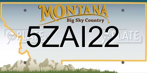 5ZAI22 Montana License Plate