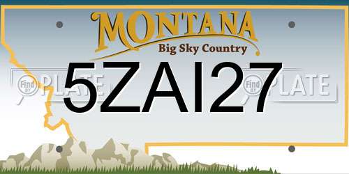 5ZAI27 Montana License Plate