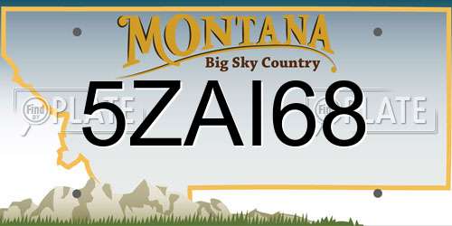 5ZAI68 Montana License Plate