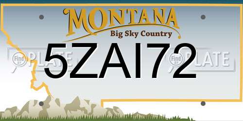 5ZAI72 Montana License Plate