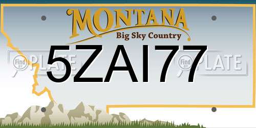 5ZAI77 Montana License Plate