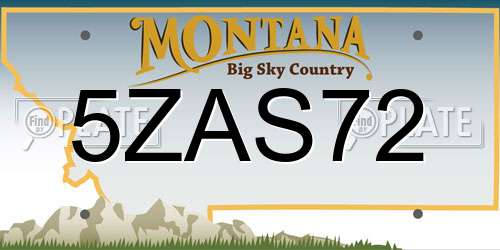 5ZAS72 Montana License Plate