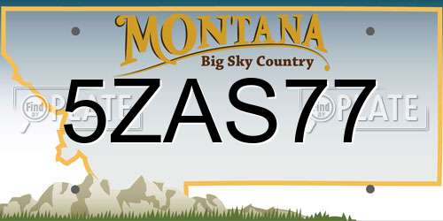 5ZAS77 Montana License Plate