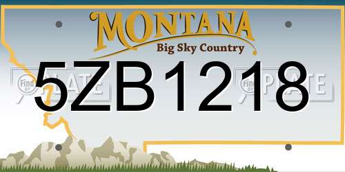 5ZB1218 Montana License Plate