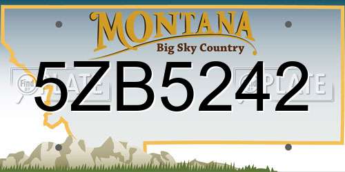 5ZB5242 Montana License Plate