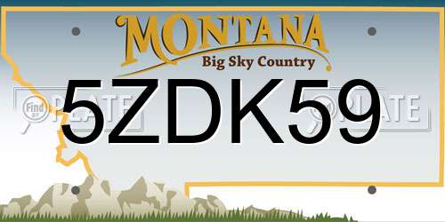5ZDK59 Montana License Plate