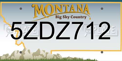 5ZDZ712 Montana License Plate
