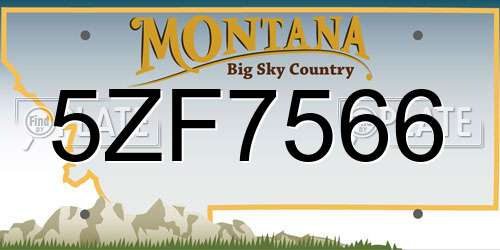 5ZF7566 Montana License Plate