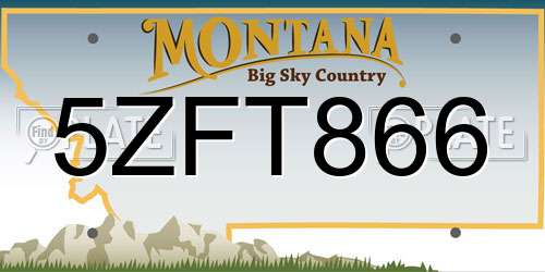 5ZFT866 Montana License Plate