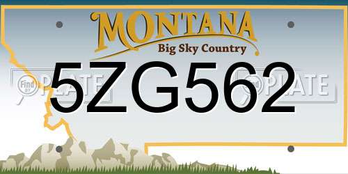 5ZG562 Montana License Plate