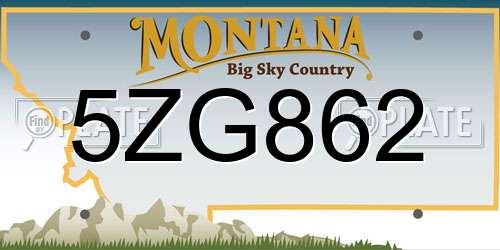 5ZG862 Montana License Plate