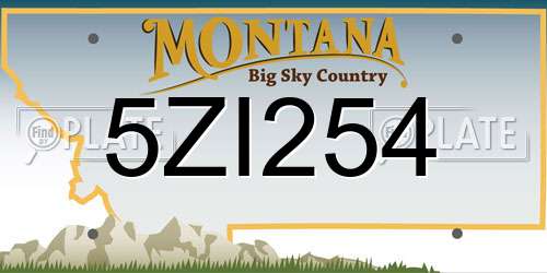 5ZI254 Montana License Plate