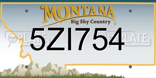 5ZI754 Montana License Plate
