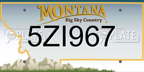 5ZI967 Montana License Plate
