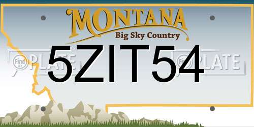 5ZIT54 Montana License Plate