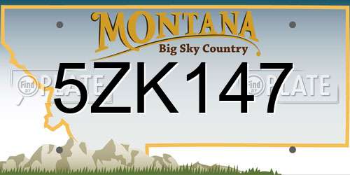 5ZK147 Montana License Plate